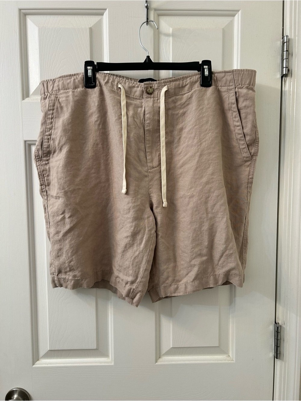Vince Men's Linen-Blend Drawstring Shorts - Tan 100% Hemp